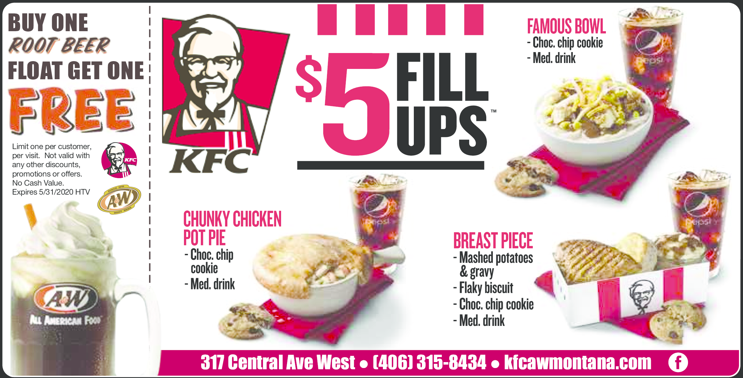 KFC / A W Coupons