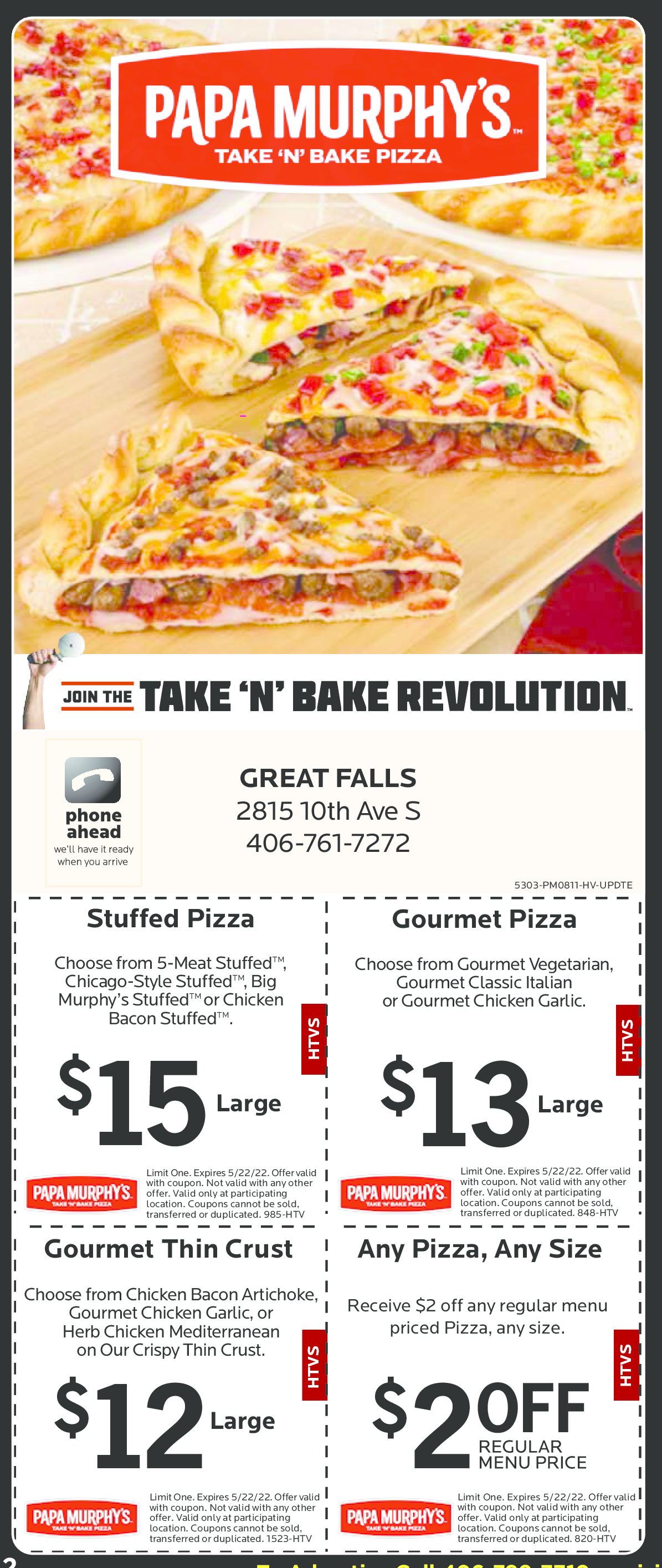 Papa Murphy s Take Bake Pizza Coupons