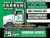 Coupon Offer: $5.00 Off Shredding Service!