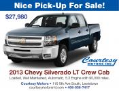 Coupon Offer: Nice Clean Used Pick-up for Sale!