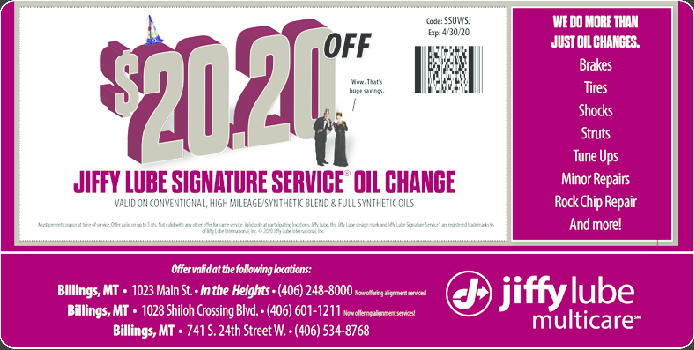 jiffy lube coupons signature service