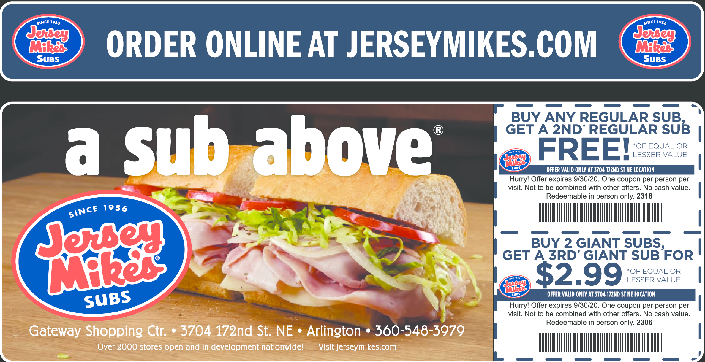 Jersey Mike's Printable Coupons