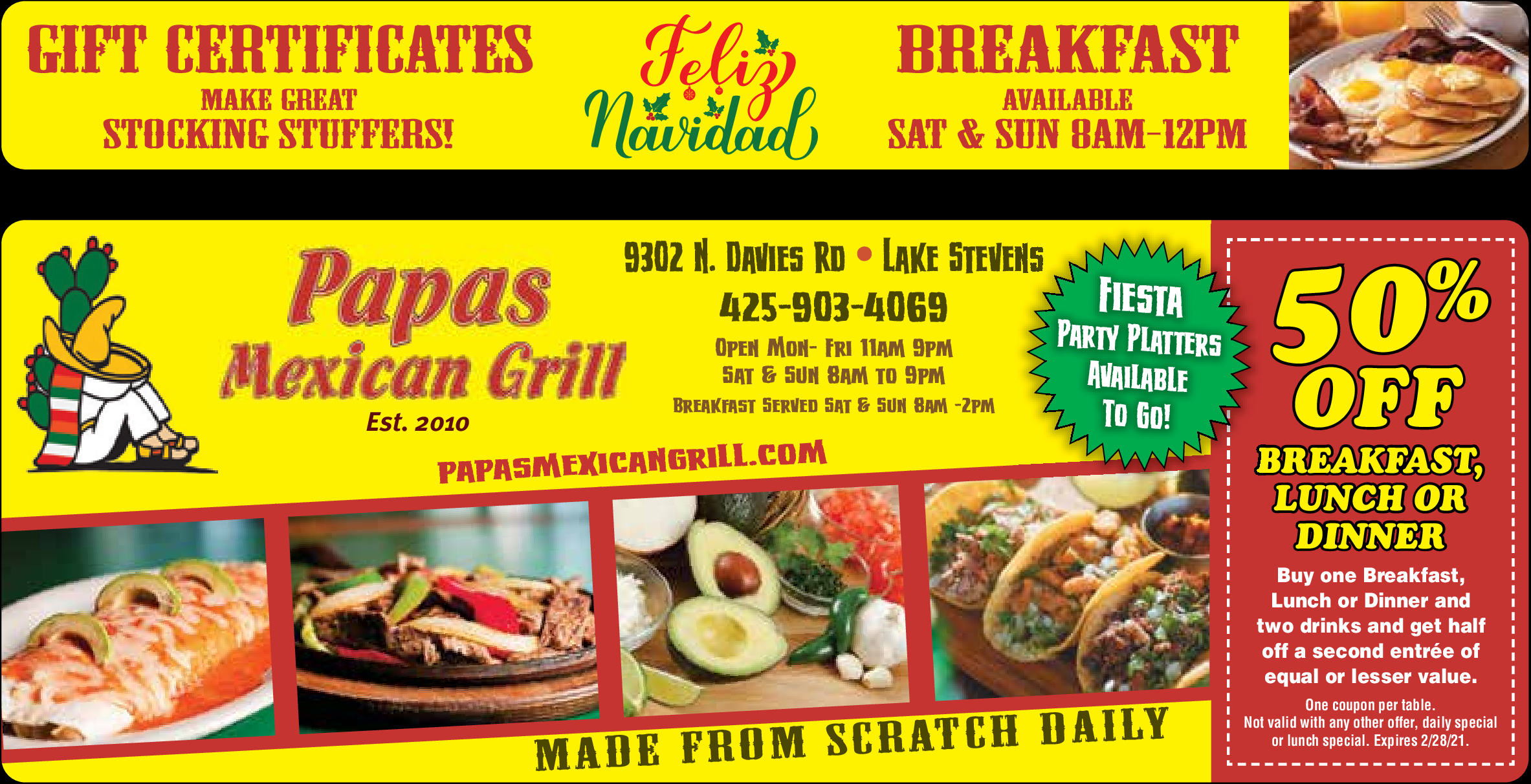 Papas Mexican Grill Coupons