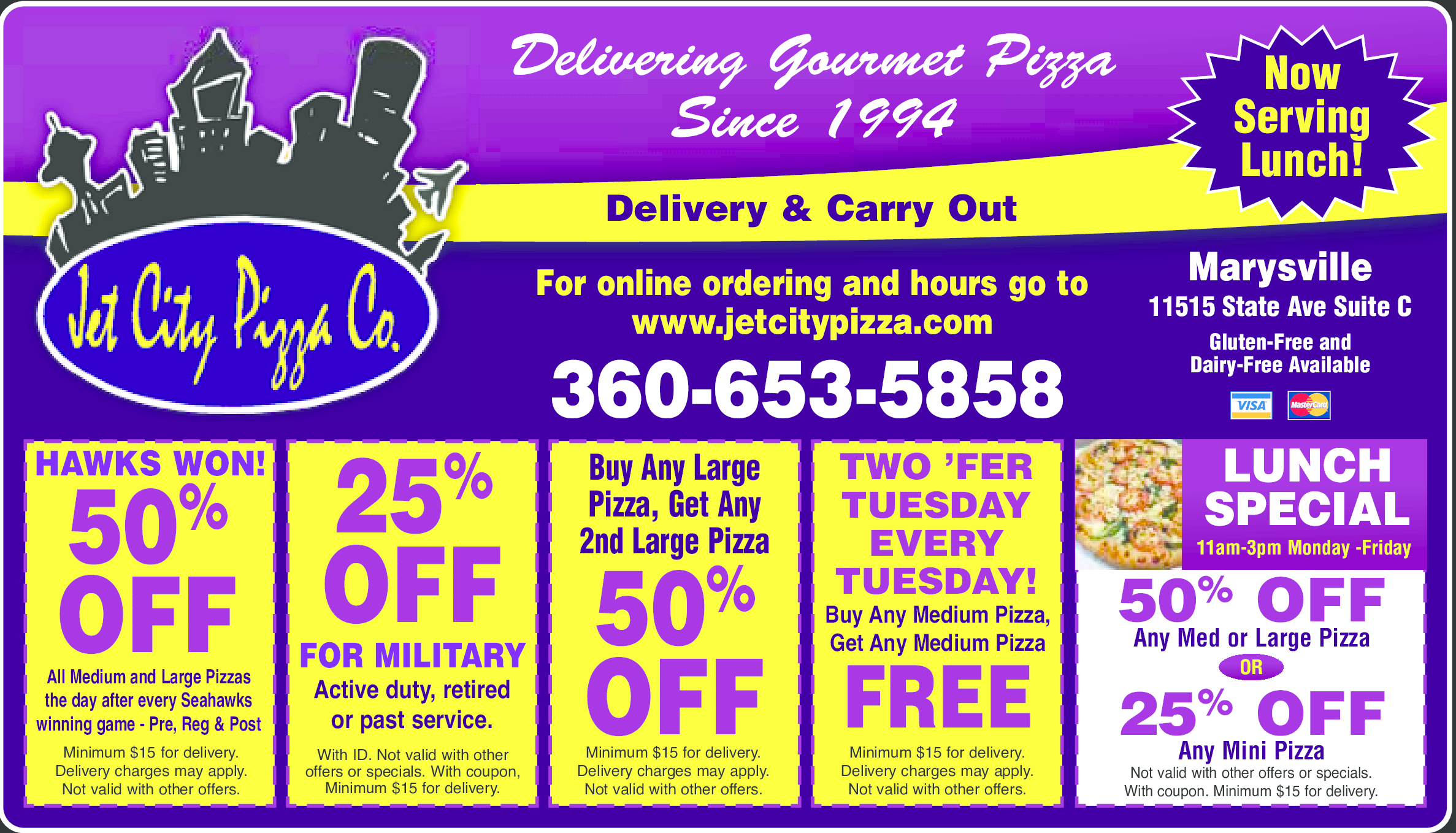 Jet City Pizza Co. Coupons