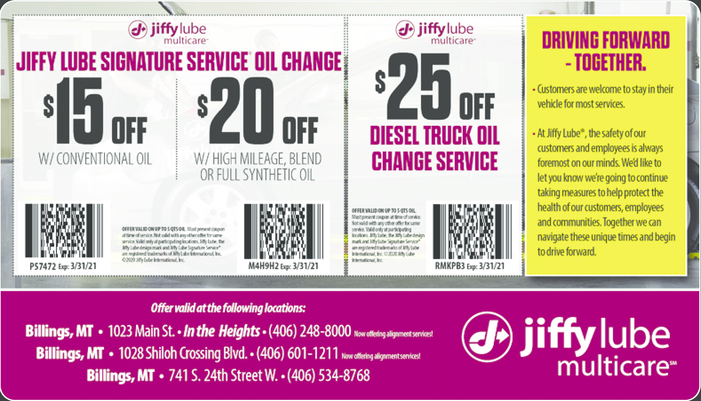 Jiffy Lube Coupons