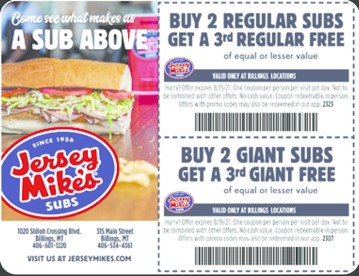 Jersey Mikes Coupons Promo Codes January 2021