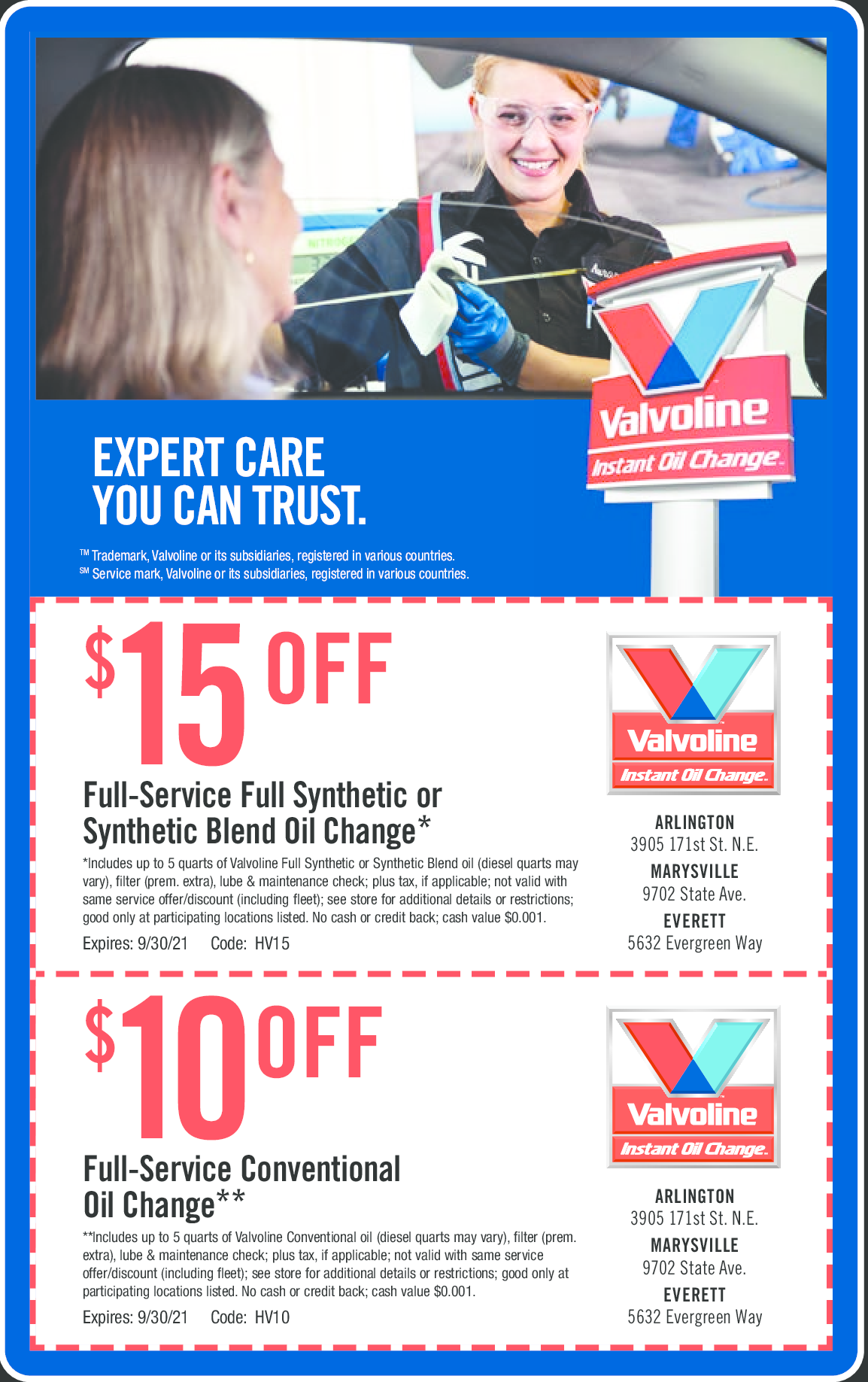 valvoline instant oil change transmission flush coupon