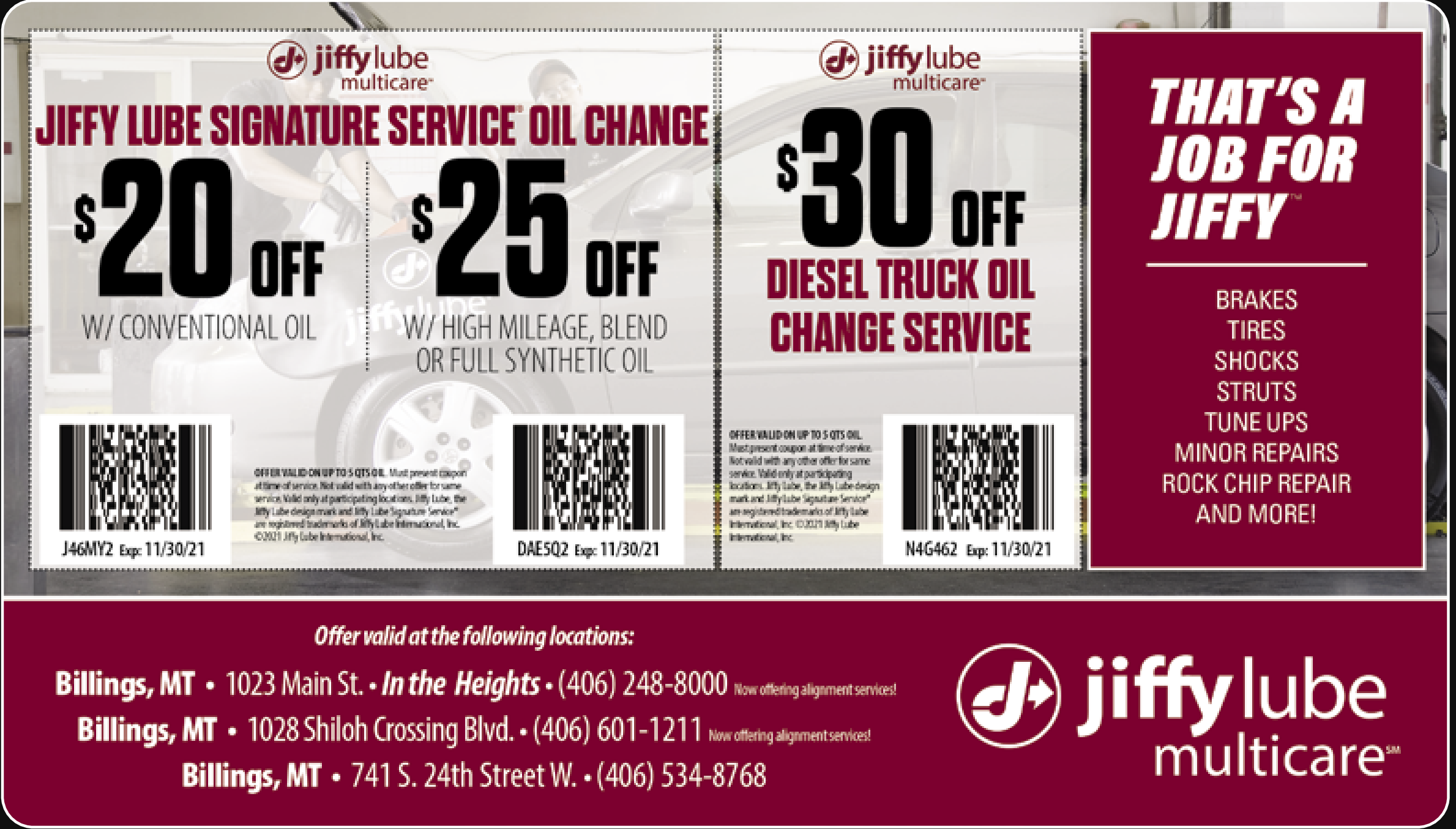 service coupons for jiffy lube