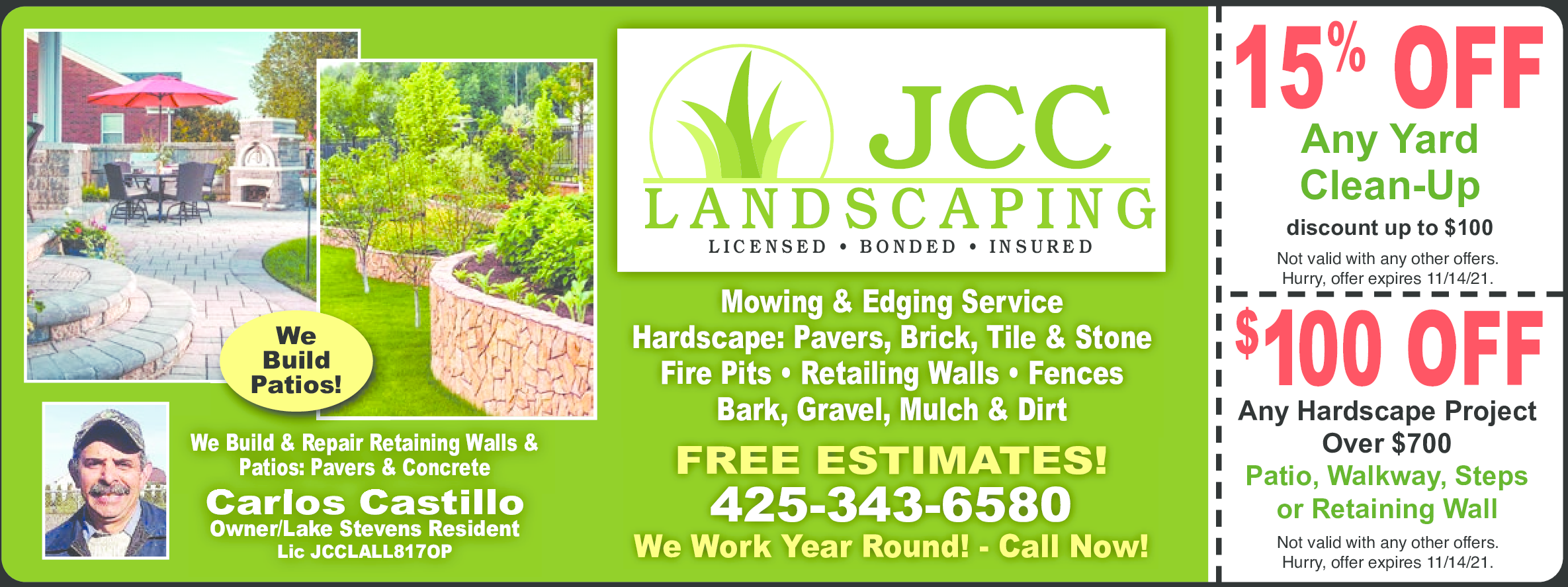 JCC Landscaping Coupons