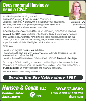 Coupon Offer: Looking for a CPA?  Call Staci Cogar now 360-863-8689!