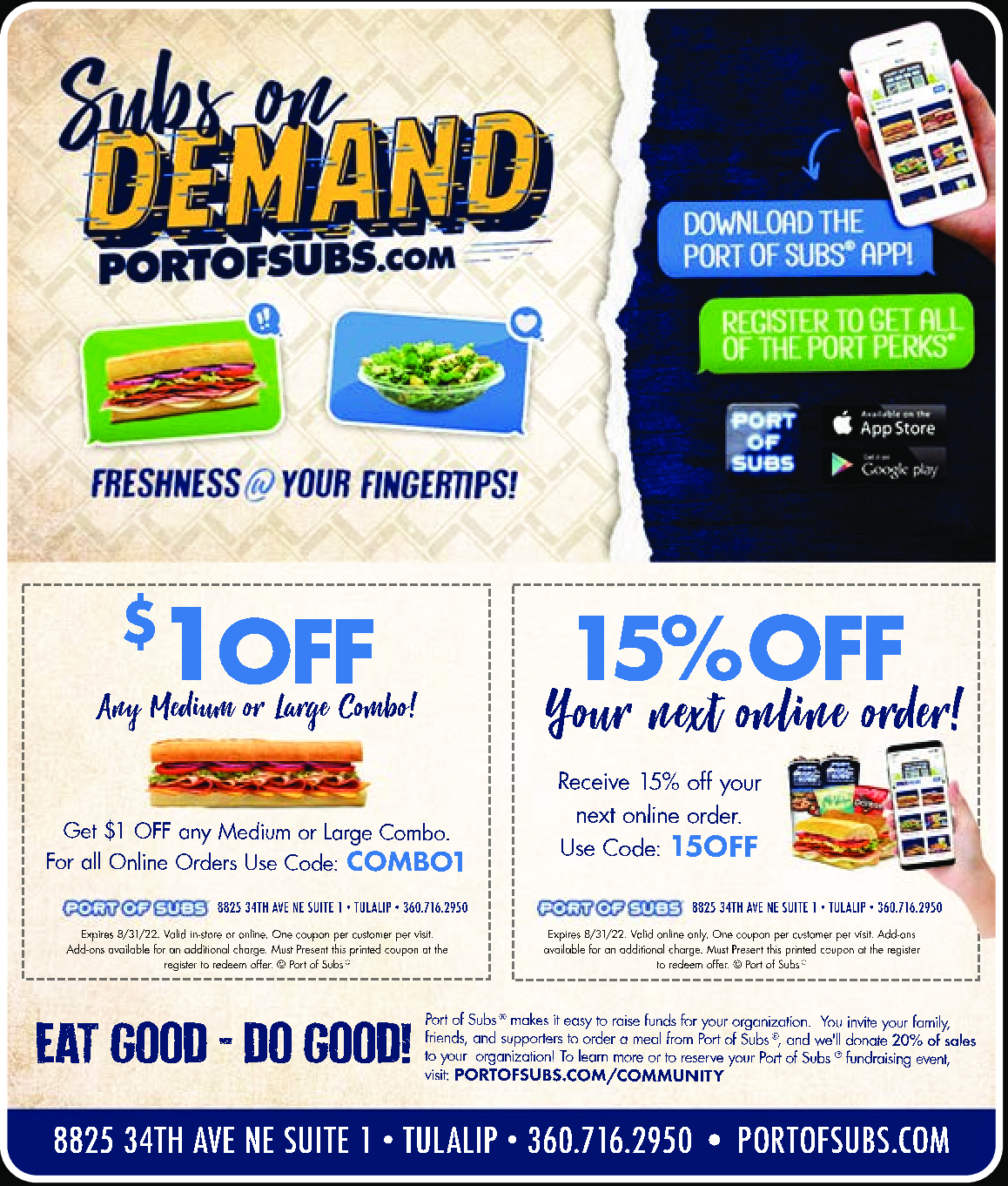 Port of Subs Coupons