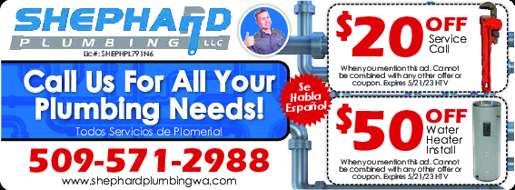 Shephard Plumbing LLC Yakima Coupons