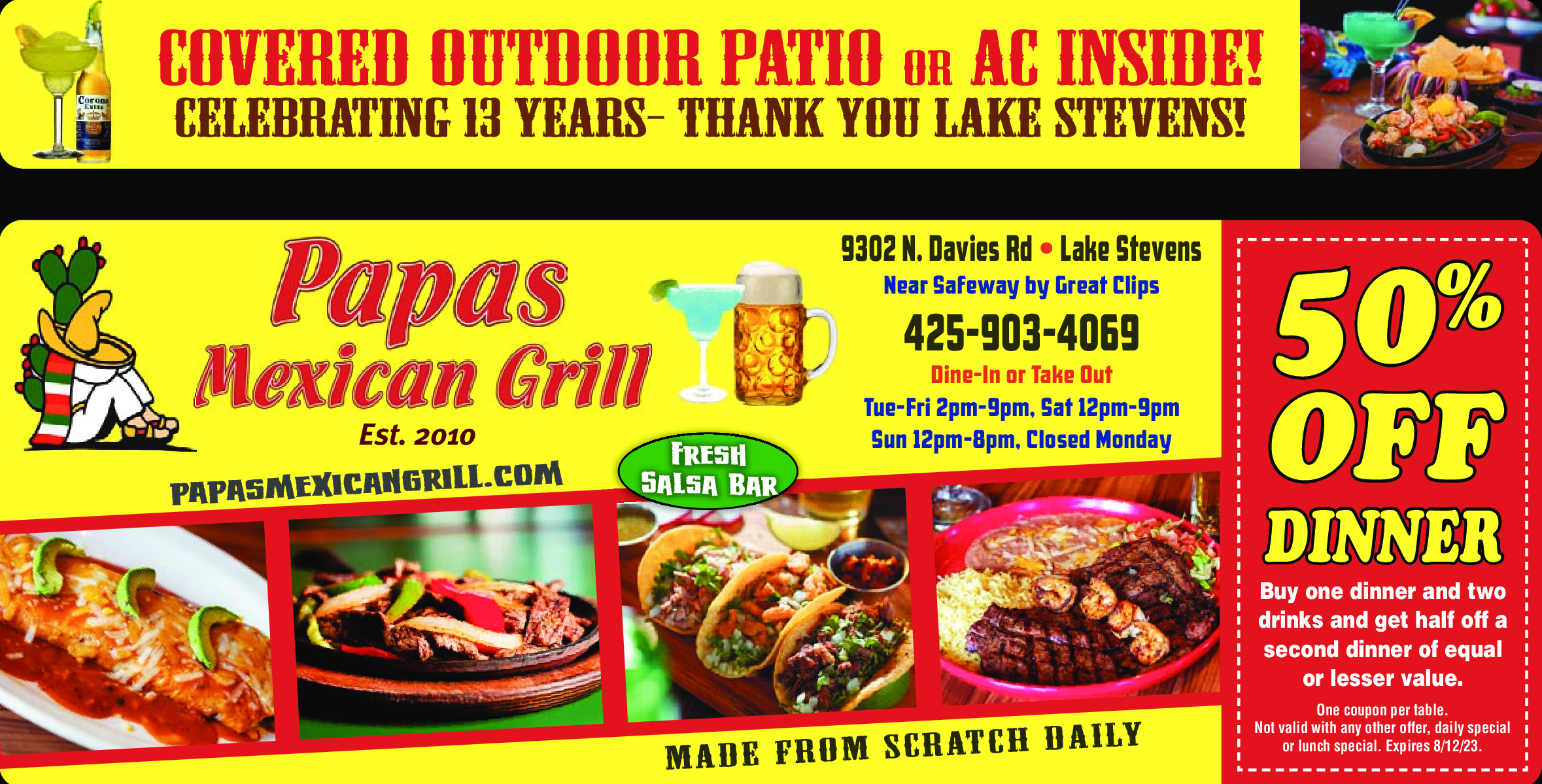 Papas Mexican Grill Lake Stevens/Granite Falls Coupons