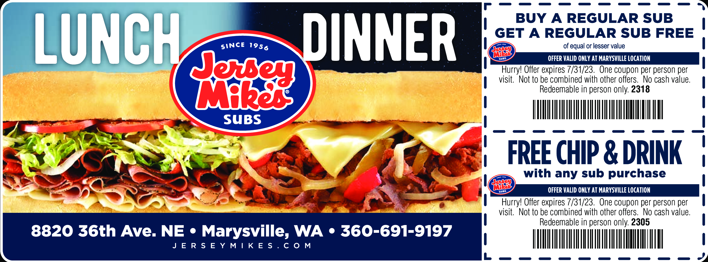 Jersey Mikes Marysville/Tulalip Coupons