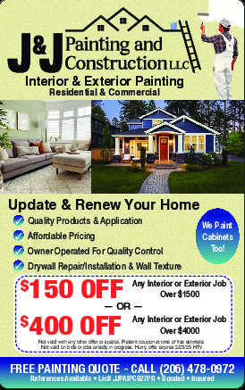 Coupon Offer: $150 OFF Any Interior or Exterior Job over $1,500 OR $400 OFF Any Interior or Exterior Job over $4,000