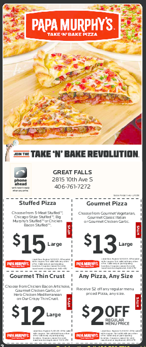 Papa Murphy's Take & Bake Pizza Coupons
